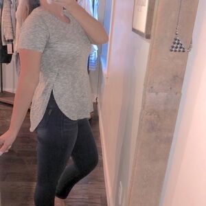 Aina be xsmall grey high side slit cozy T-shirt